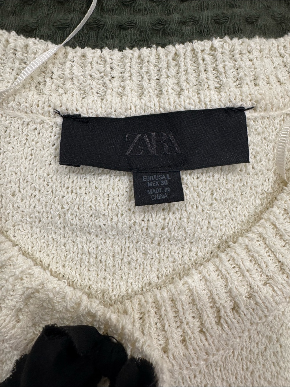 Zara Cream Short-Sleeve Cardigan with Black Bow Details - Picture 3 of 4